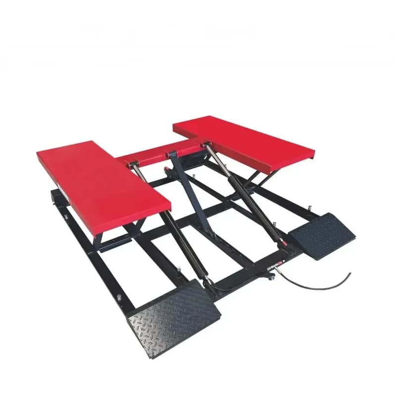 Low Rise 3500kg Hydraulic Scissor Car Lift Bridge Jack 1400x506mm Platform Multi-Voltage (110v/220v/240v/380v) for