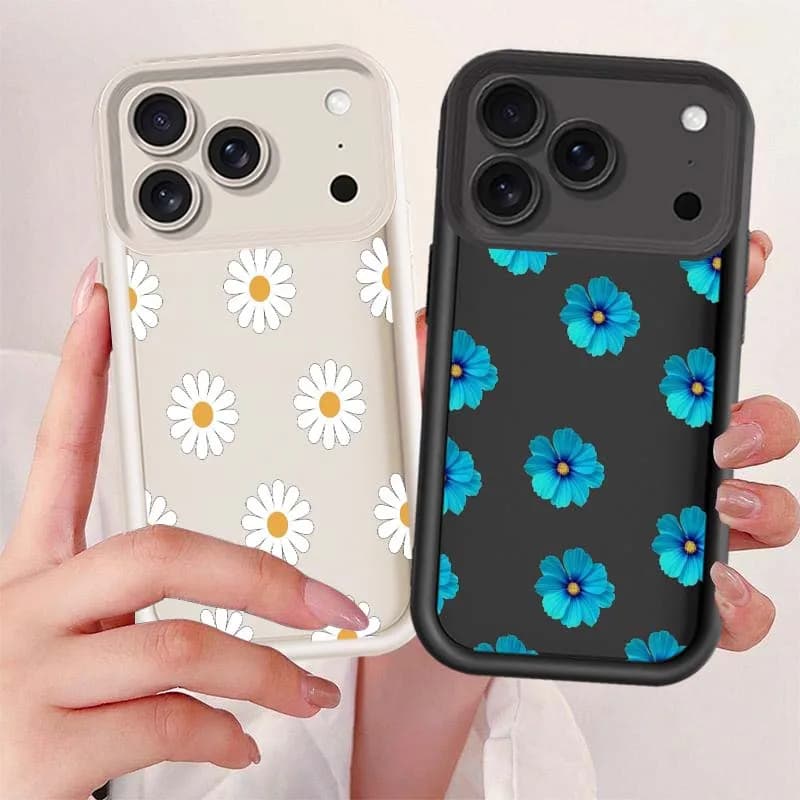 Cute Floral Creative Design Cover For Apple iPhone 17 16 15 14 13 12 11 Pro Max Plus Air Mini Eye Ladder Phone Case