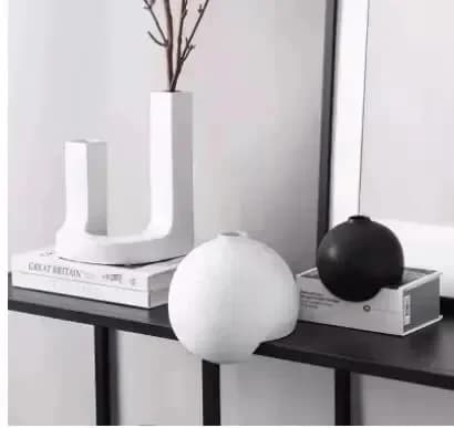 Right Angle Spherical Ceramic Vase Desk Decoration Vases Decorative Flowers Pots Flower Arrangement Modern Home Decor