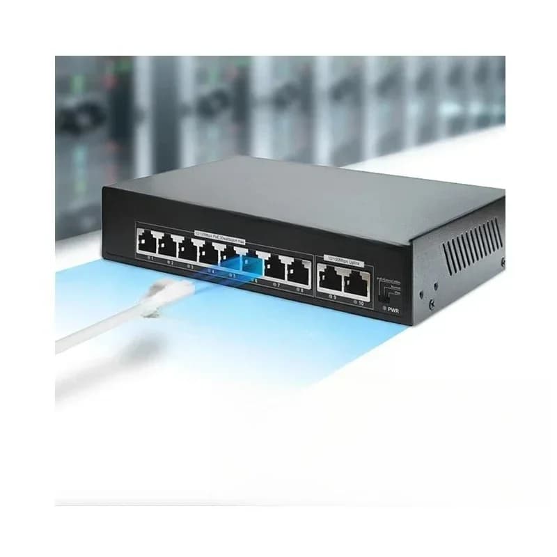 Monitor 8-port network switch Commercial 100Mbps PoE switch, self-healing + VLAN + 300m 3 in 1