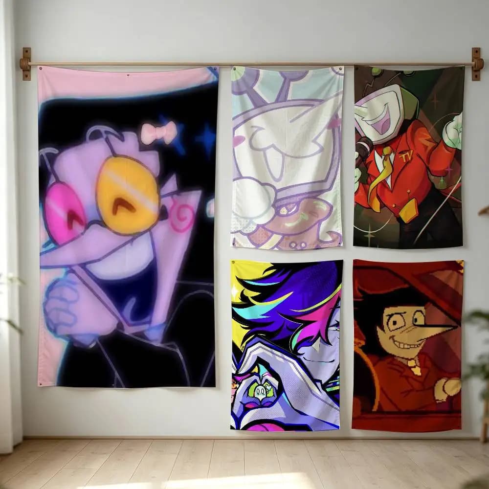Deltarune Spamton Flag Digital Printing Banner for Garage Wall Out Door Decoration