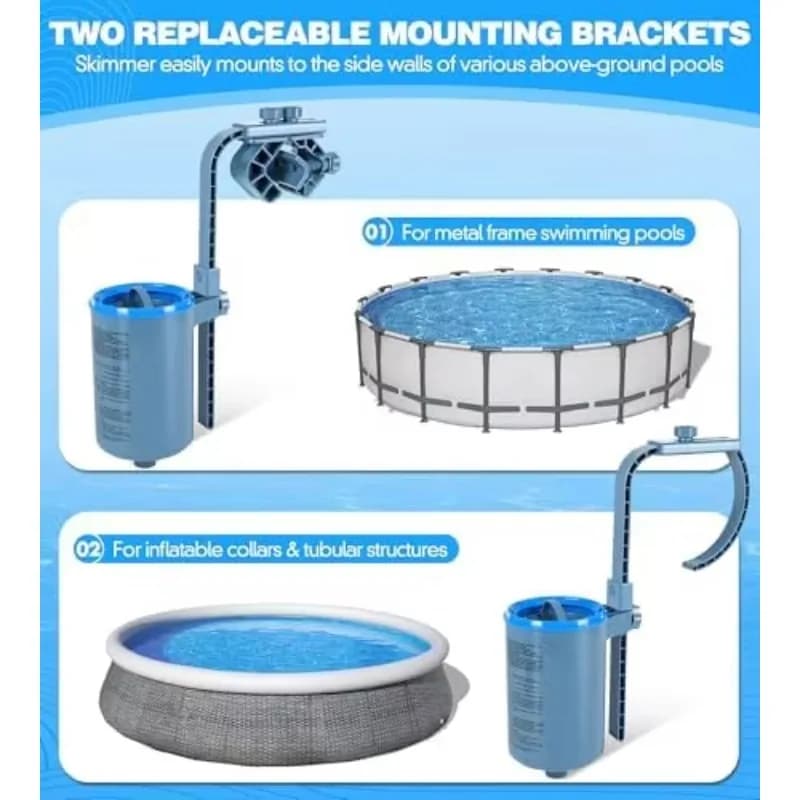 Adjustable height floating pool skimmer Automatic skimming Surface leaves Floor wall mounted plastic pool cleaning tool