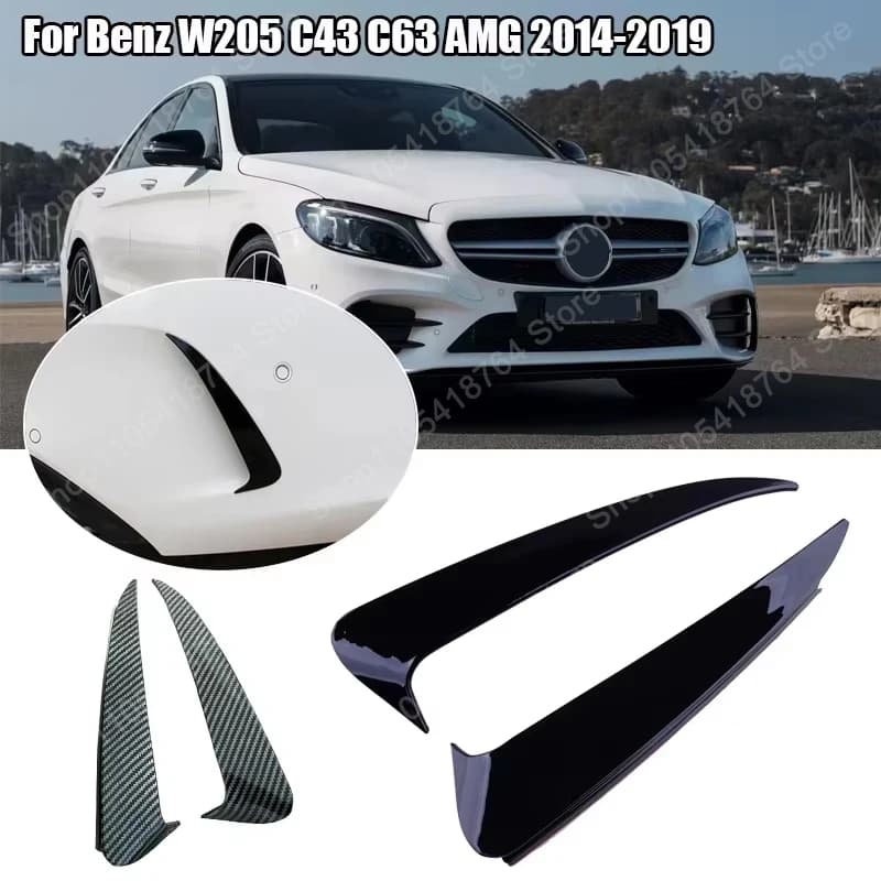 For Mercedes Benz C Class W205 C43 C63 2014-2019 2015 2016 Rear Bumper Surrounds The Air Outlet Tail Wind Knife Air Vent Cover