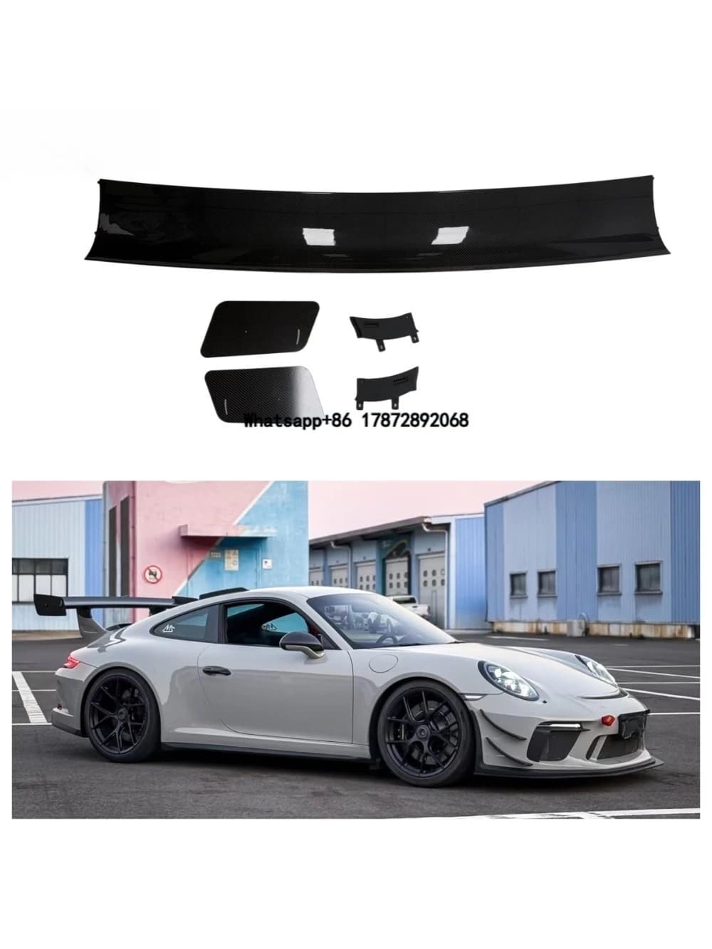 GT3 Style Dry Carbon Fiber Rear Spoiler for  911 991 GT3 2012-2019 Track Racing Wing