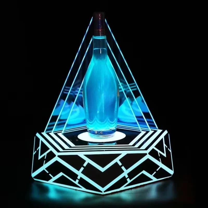 Custom LED Acrylic Wine Bottle Display Rack Glorifier Holder Luminous Liquor Bottle Back Glorifier Display Led BottleHolder