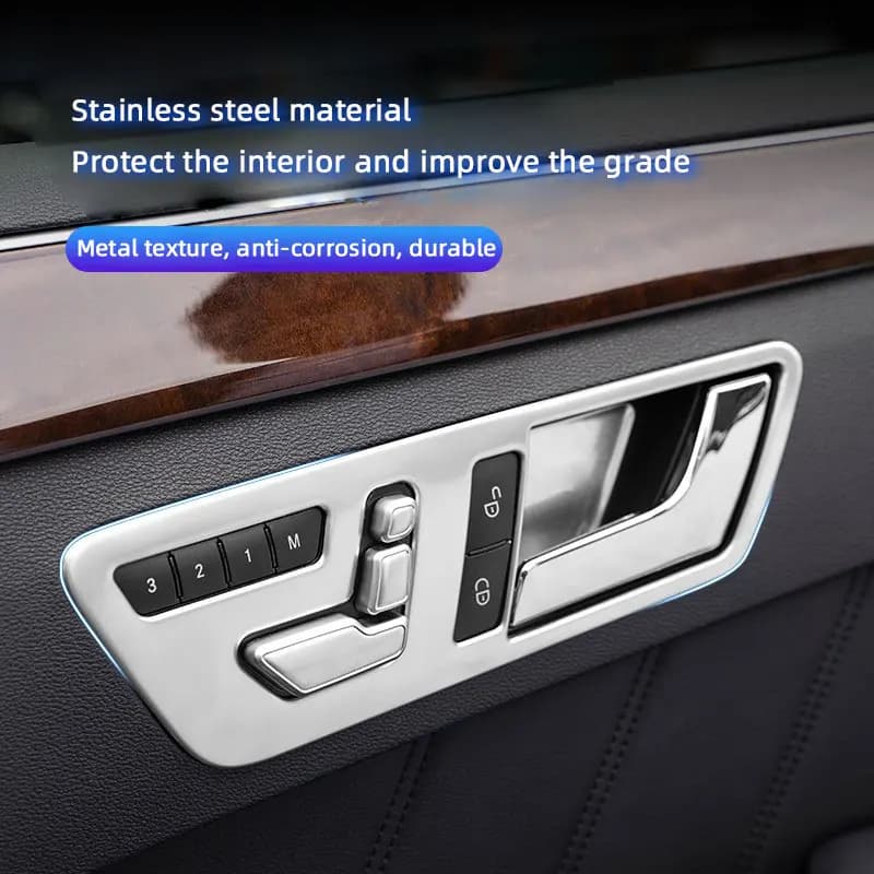 For Mercedes Benz E Class W212 2009 2010 2011 2012 2013 2014 2015 Car Inner Door Handle Frame Seat Adjustment Button Panel Trim