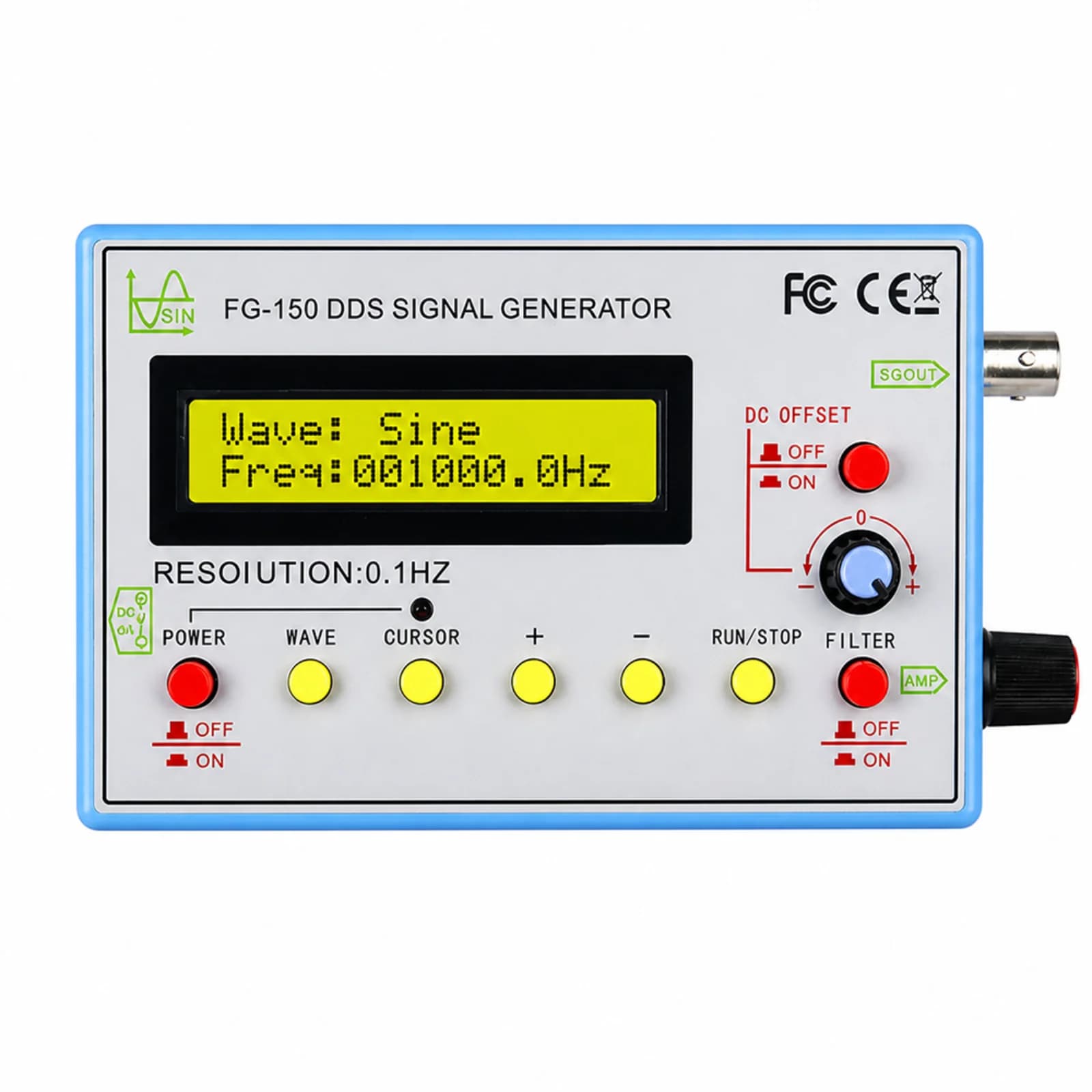 FG-150 DDS Signal Generator, Function Generator with 15 Waveforms, 0.1Hz Resolution Signal Source Module for Circuit Tests