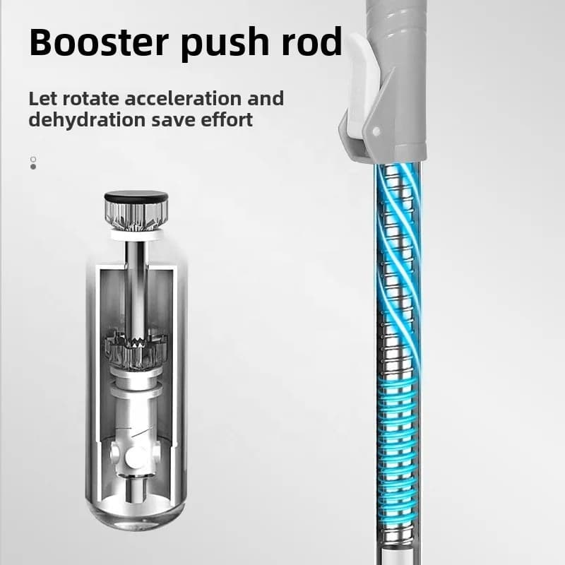 Steel Rod Head Magic Handle - Hand Washable Plastic Household Rotary Lazy Mop Bucket Set Wet and Dry Mop Bucket Floor Cleaning