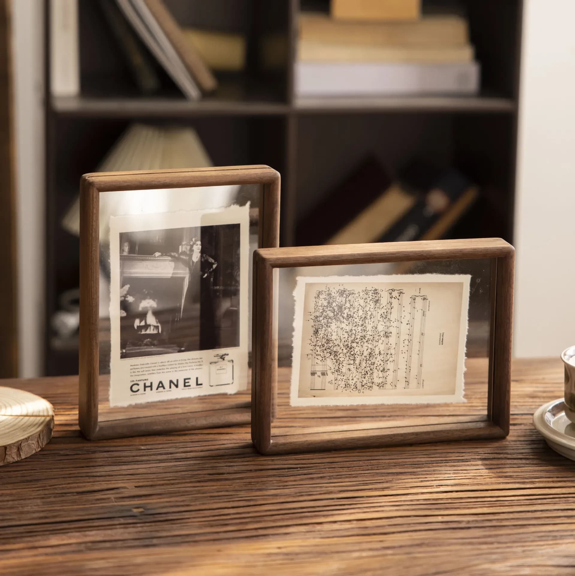 3-10in A4 A3 Transparent Solid Wood Photo Frame Double-Sided Acrylic Panel High-Quality Wooden Picture Display Frame Home Decor