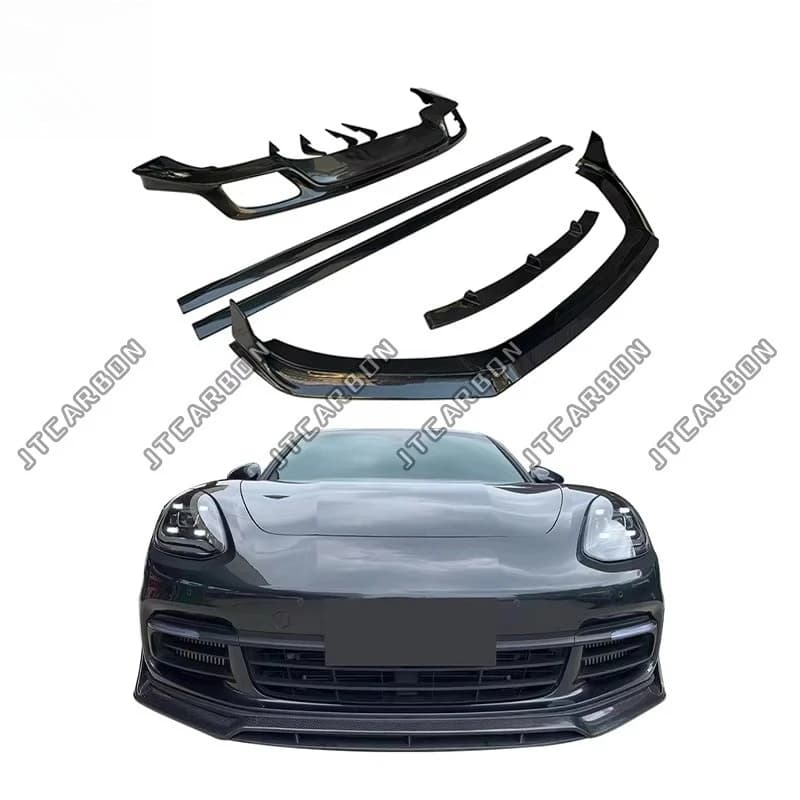 STLF Real Carbon Fiber Front Lip Spoiler Side Skirts Aprons Rear Lip Diffuser for Porsches Panameras 971 Body Kit