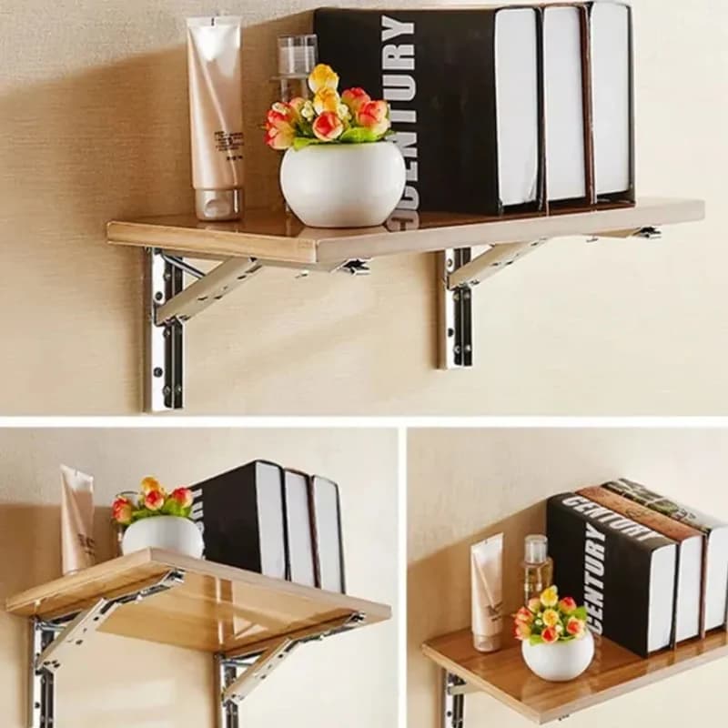 12inch Stainless Steel Folding Table Bracket Shelf Bench Loading 200kg Heavy Wall Shelf Bracket Right Angle Bracket