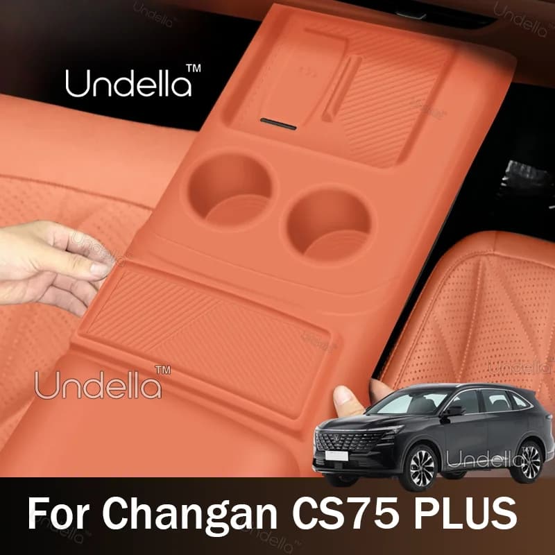 For Changan CS75 PLUS 2026 2027 Car Center Console Silicone Mat Cup Holder Liner Anti-Slip Protector Interior Accessories