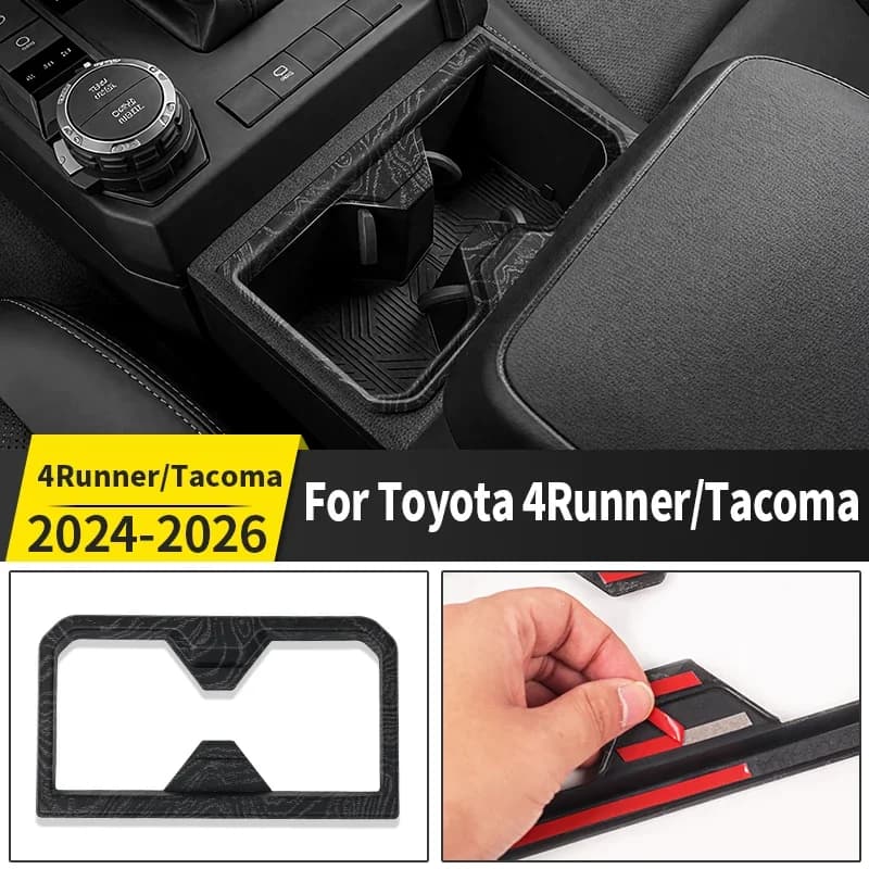 for 2024-2026 Toyota 4Runner Tacoma Central Console Water Cup Panel Frame Interior Upgraded Accessories