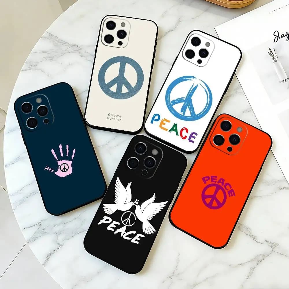 P-Peace S-Sign  Phone Case Silicone Soft For IPhone 17 16 15 14 13 12 11 X XR Plus Pro Max Plus