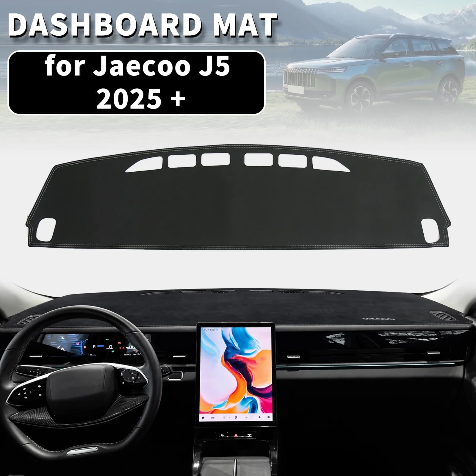 for Jaecoo J5 2025 2026 2027 Dashmat Dashboard Cover Dash Mat Anti-UV Sun Shade Carpet Pad Car Styling Accessories Protector