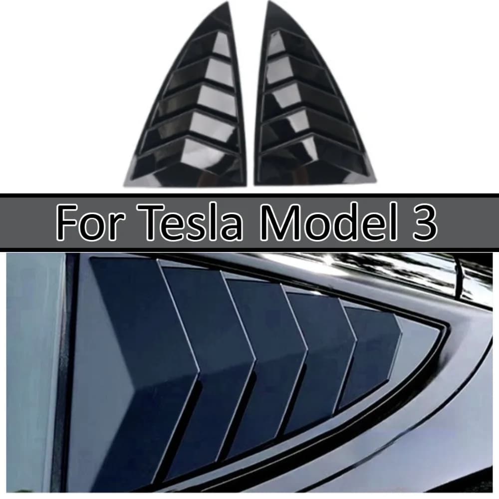 Rear Side Window Louver Trim For Tesla Model 3 Quarter Triangle Window Decoration Sport Style Exterior Modification Accessory