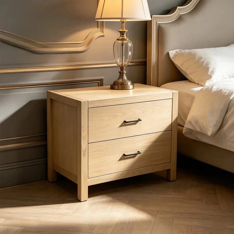 Modern simple solid wood bedside table Bedroom furniture with drawers