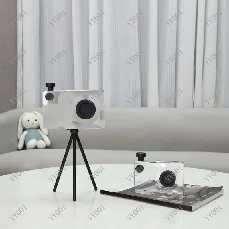 Creative K9 Crystal Camera Sculpture Nordic Style Desktop Ornament Home Living Room Decor