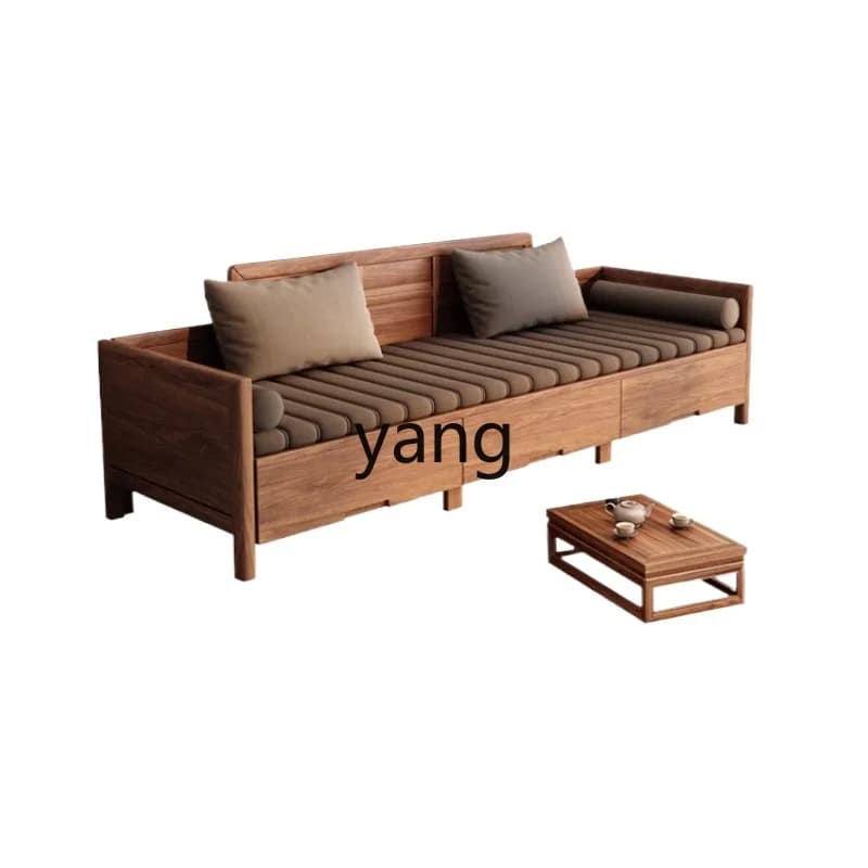 LH1  solid wood living room small apartment box storage sofa Arhat couch combination