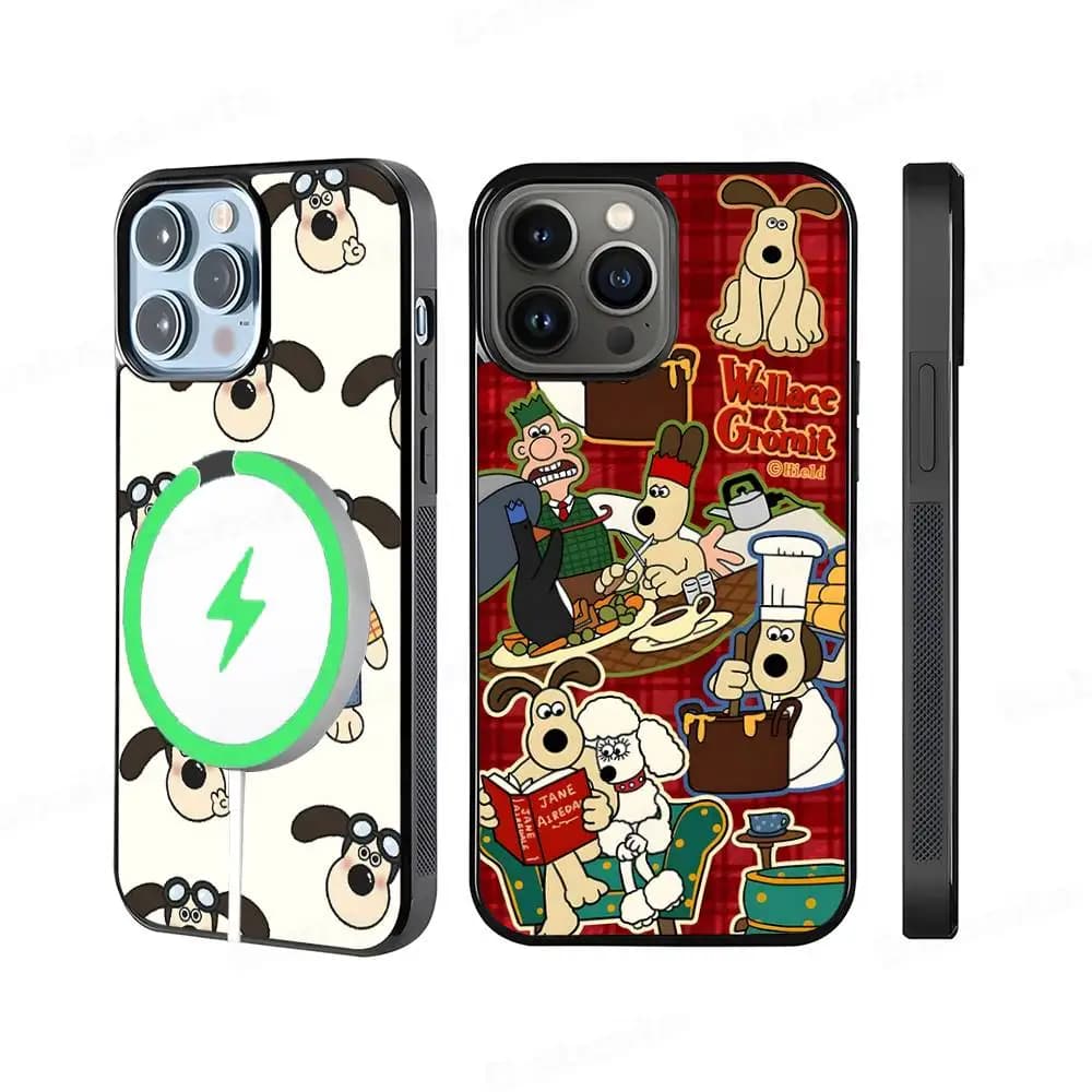 W-Wallace G-Gromit Animation For Magesafe Magnetic Wireless Charge Case For iPhone 17 16 11 12 13 14 15 Pro Max Plus