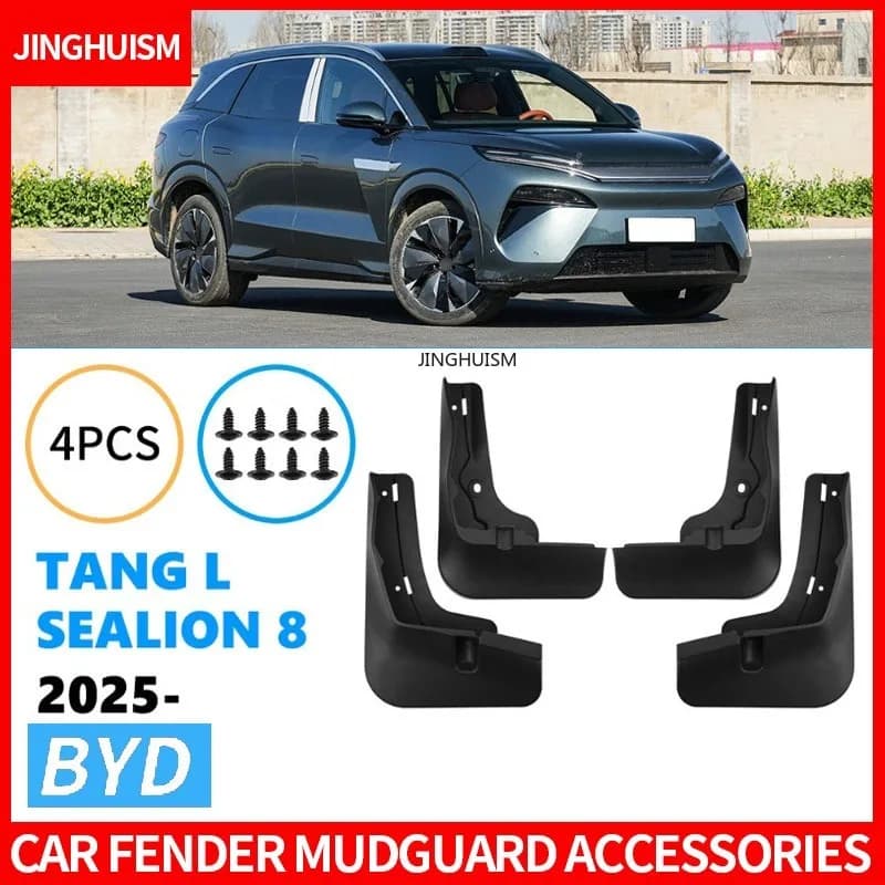 Fender for BYD Tang L Sealion 8 2025 Fender Mud Flaps Automotive Accessories Mudguards Black Vehicle Exterior Decor Modification