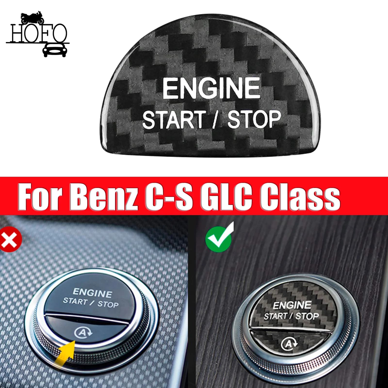 Engine Start Stop Push Button Trim Cover For Benz C-Class 2022-2025
