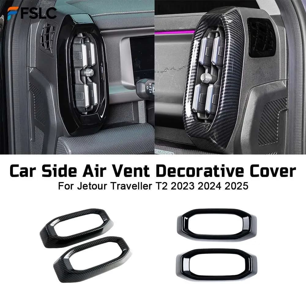 ⭐Genuine⭐Carbon Fiber Black ABS Car Interior Air Vent Outlet Cover Trim For Jetour Traveller T2 2023 2024 2025 Accessories