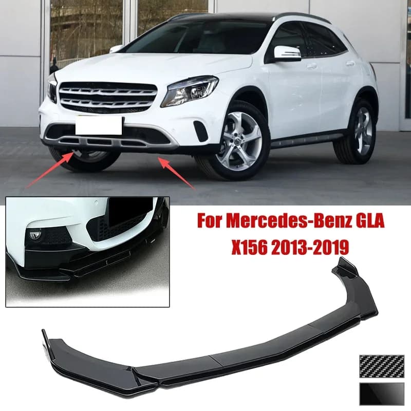 5pcs Front Bumper Shovel For Mercedes-Benz GLA X156 2013-2019 Spoiler Front Bumper Deflector Anti Scratch Protection Device