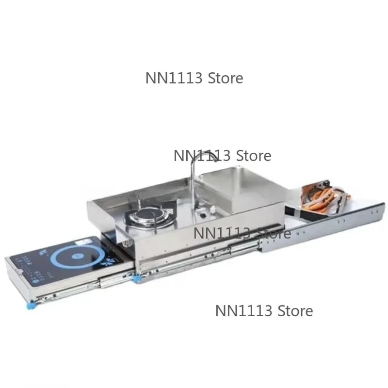 RV Stainless Steel Camper Parts Mini One Burner Pull Type  Stove Integrated With Sink and Induction Cooker