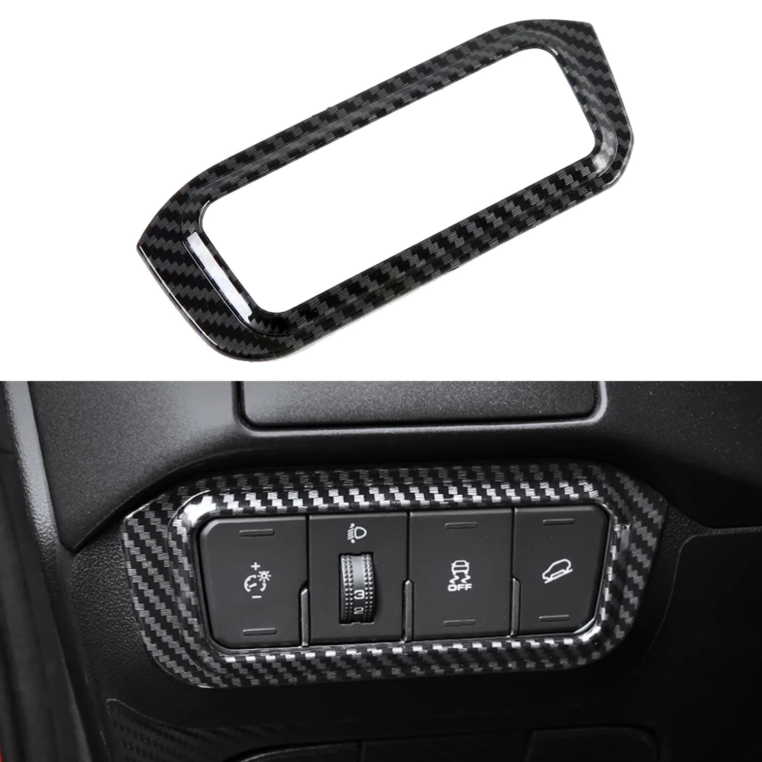 Car Accessories For GWM Tank 300 2020 2021 2022 2023 2024 ABS Interior Head Light Switch Cover Trim 1pcs