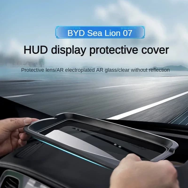 Car Central HUD Display Protective Cover For BYD Sealion 7 Sea Lion 07 2024 2025 Head Up Display Projection Screen Styling Frame