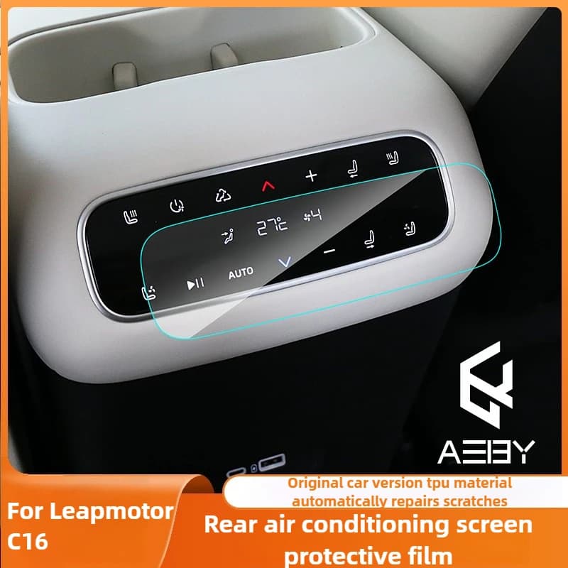 For LEAPMOTOR C16 2024 2025 2026 Rear AC Display Tempered Glass Screen Protector Anti-scratch Anti-fingerprint High Clarity