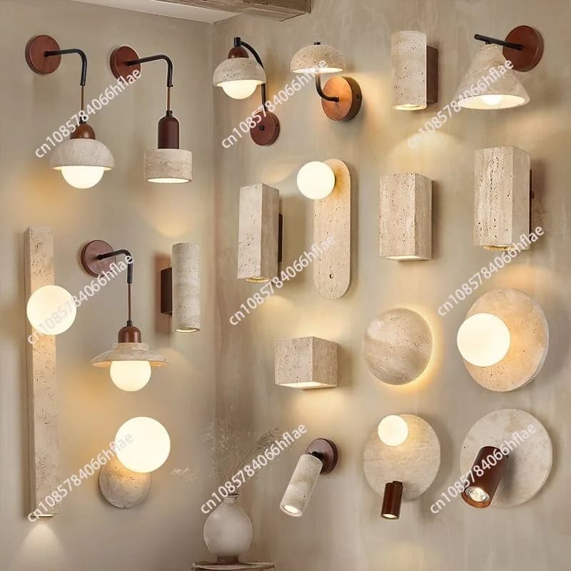 Travertine Wall Lamp Bedroom Bedside B & B Hotel Indoor Atmosphere Aisle Corridor Advanced Luminous Control