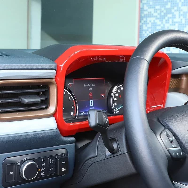 For Ford Maverick 2022-2025 ABS Carbon Fiber Car Instrument Panel Frame Cover Trim Sticker Interior Car Accessories