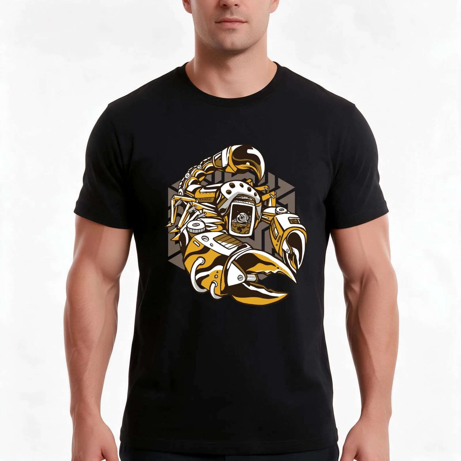 STEAMPUNK SCORPION T-Shirt, Summer Casual Cotton Tee, Oversized Streetwear Tops, Vintage Graphic Print, Loose Fit Short Sleeve