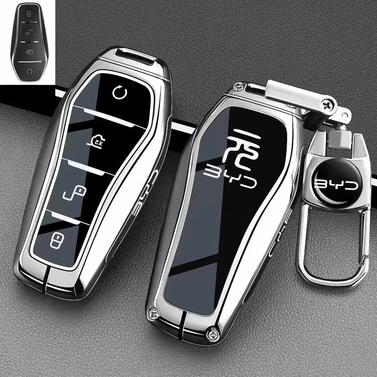 Zinc Alloy Car Key Case Cover Shell Protector Fob Holder for BYD Yuan Up ATTO 3 Yuan Plus ATTO 2 2026 Keychain Accessories