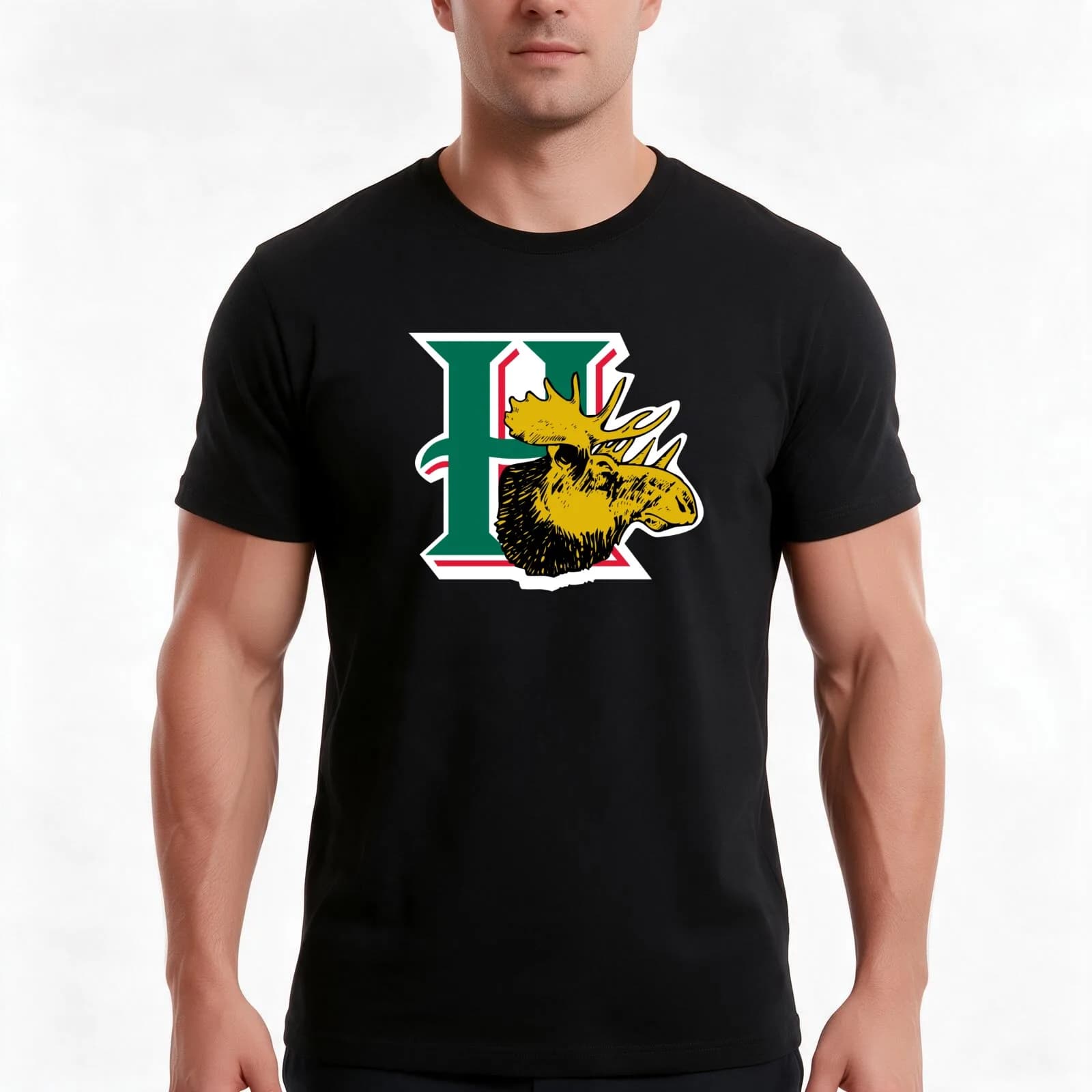 Halifax Mooseheads-club T-Shirt, Summer Casual Cotton Tee, Oversized Streetwear Tops, Vintage Graphic Print, Unisex Men Women