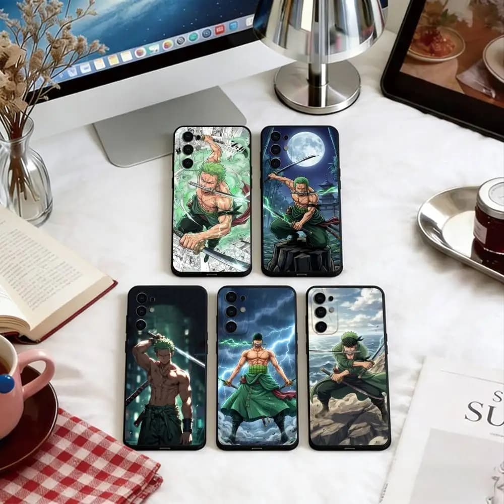 Roronoa Zoro Phone Case For Samsung S25,S24,S21,S22,S23,S30,Ultra,S20,Plus,Fe,Lite,Note,10,Soft Black Cover