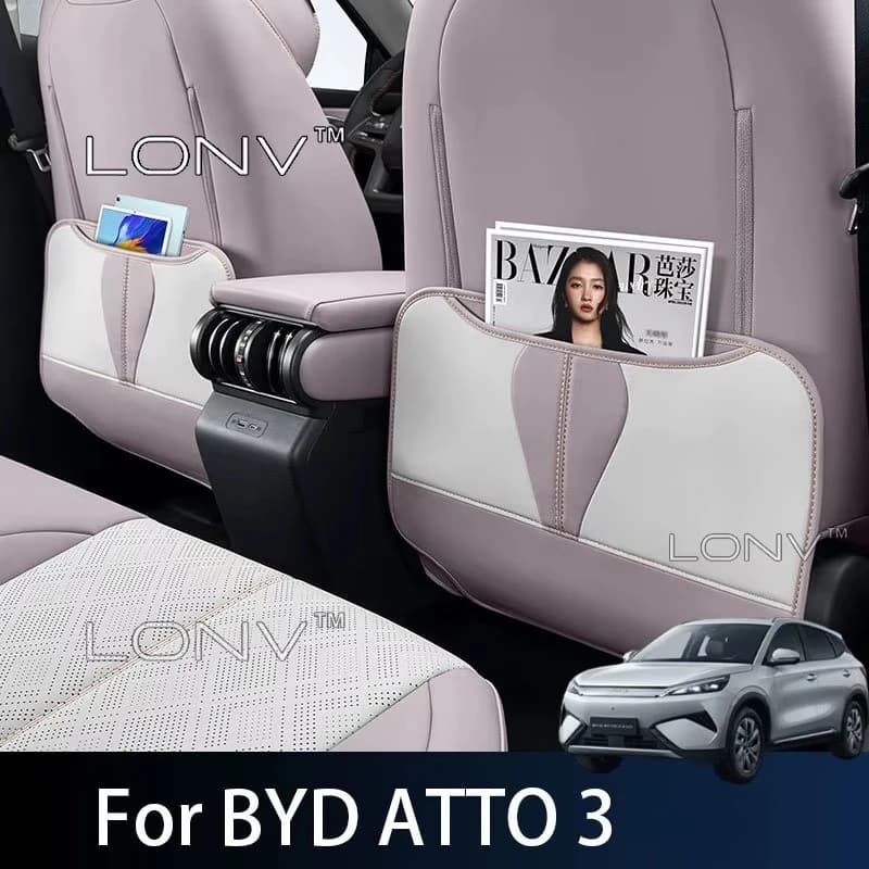 For BYD ATTO 3 2026 2025 Yuan Plus Car Seat Back Anti Kick Protective Pad Leather Car door Anti Dirty Protection Mat Accessories