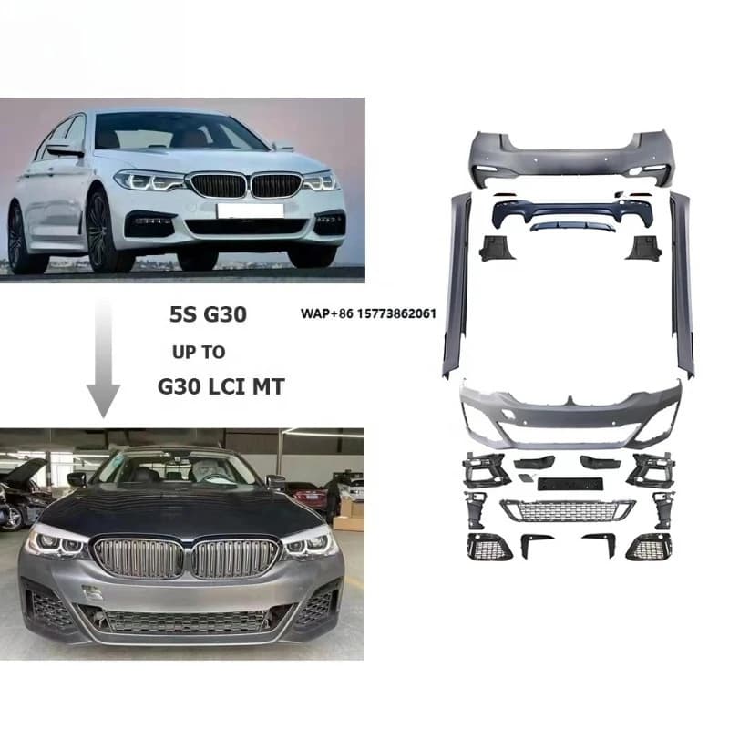 G30 Old to New G30 LCI MT Style Body Kit for Without Lights  5 Series G30 2016-2020 Year PP Car Accessories Car Bumpers