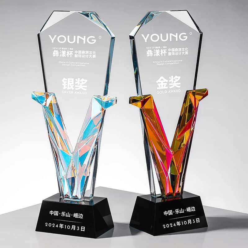 Creative Personalized DIY Crystal Trophy Free Logo Engraving Company Annual Meeting Souvenir Award Cup Competition Prizes
