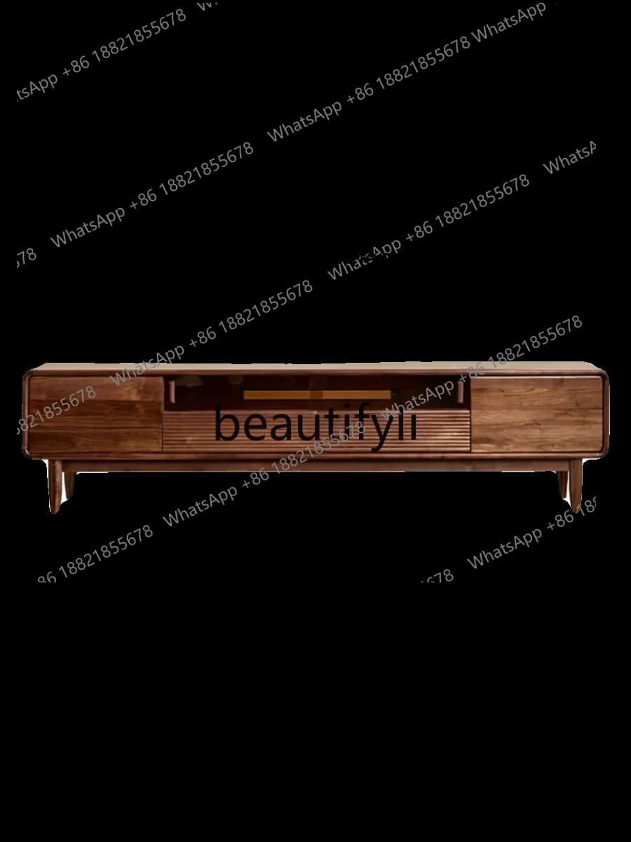 2003North American black walnut Japanese solid wood TV cabinet log living room cabinet simple log