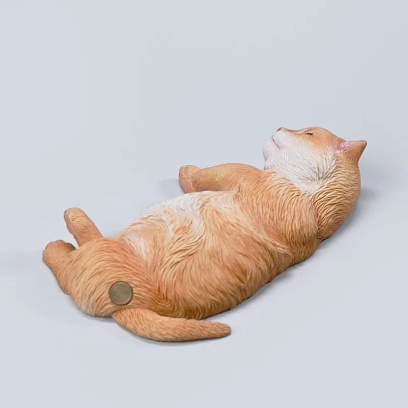 Sleepy Cat 8.0 Sleeping Simulation Three Flowers Cat Model Figure Tabletop Car Mini Ornament Model Play