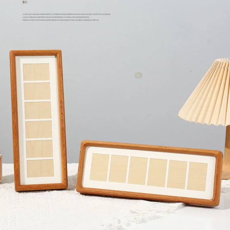 Solid Wood Picture Frame Display Stand for DIY 6-Grid Couple Wedding Photos High-grade Bocote Photo Frame Home Decor