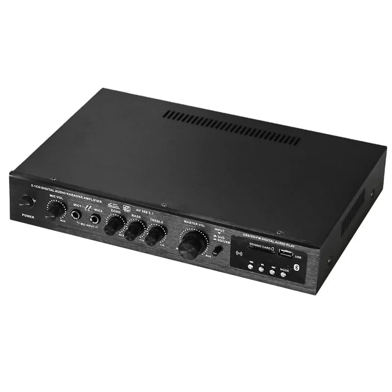 AV-369BT 5.1CH 120W*2+25W*3 HIFI Power Amplifier with Optical Coaxial Input, BT 5.0, Super Bass, for Home Theater Karaoke Party