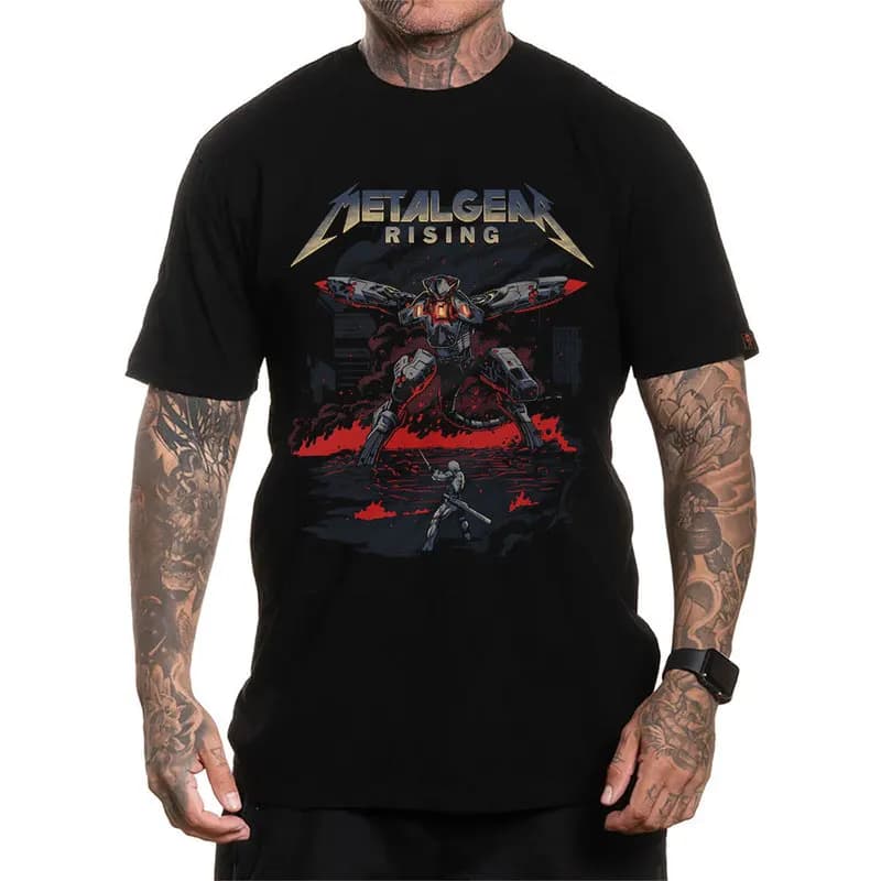 Metal Gear Solid MGS Game Gift T‑Shirt for Gamer Unisex Cotton Short Sleeve Tees Solid Snake Graphic Print Streetwear Tops