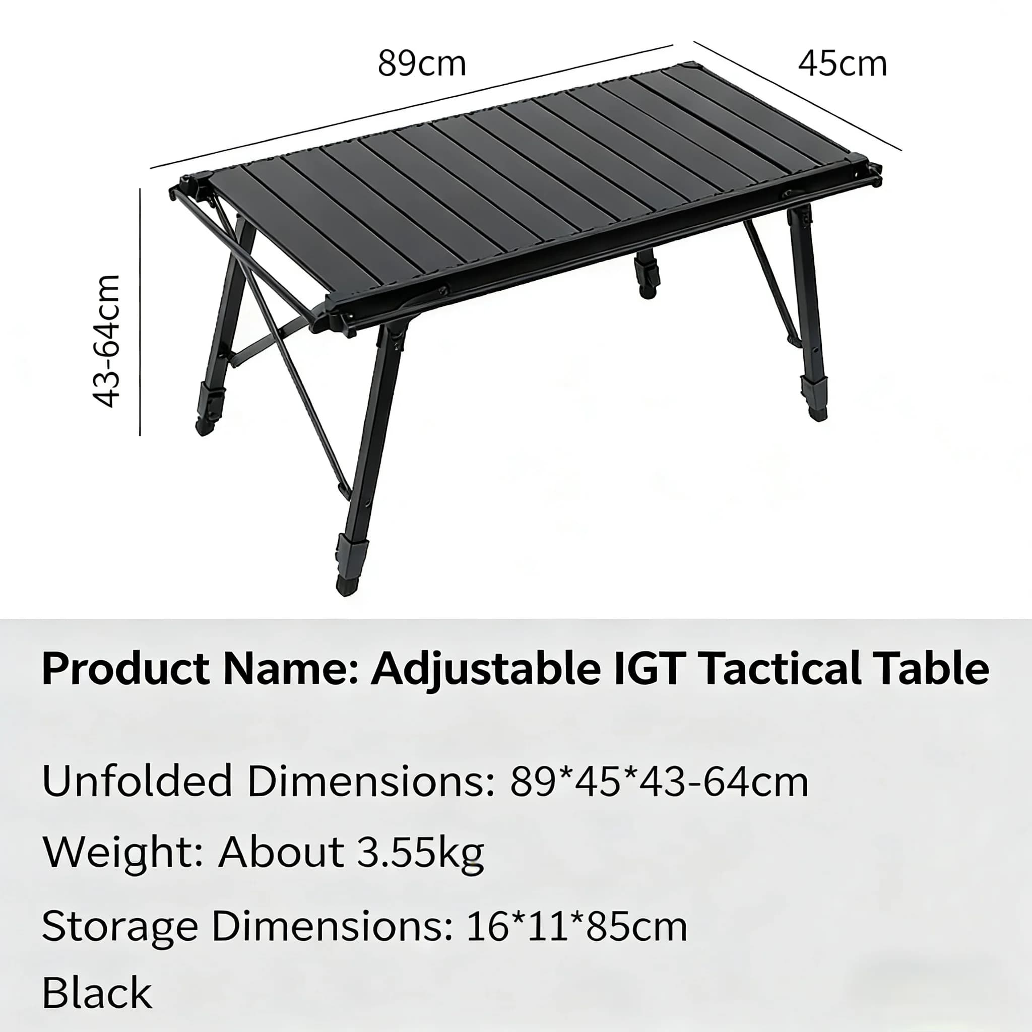 Durable Aluminum Camping Table Waterproof Stain-Resistant Folding Desk for Outdoor Camp Picnic Travel