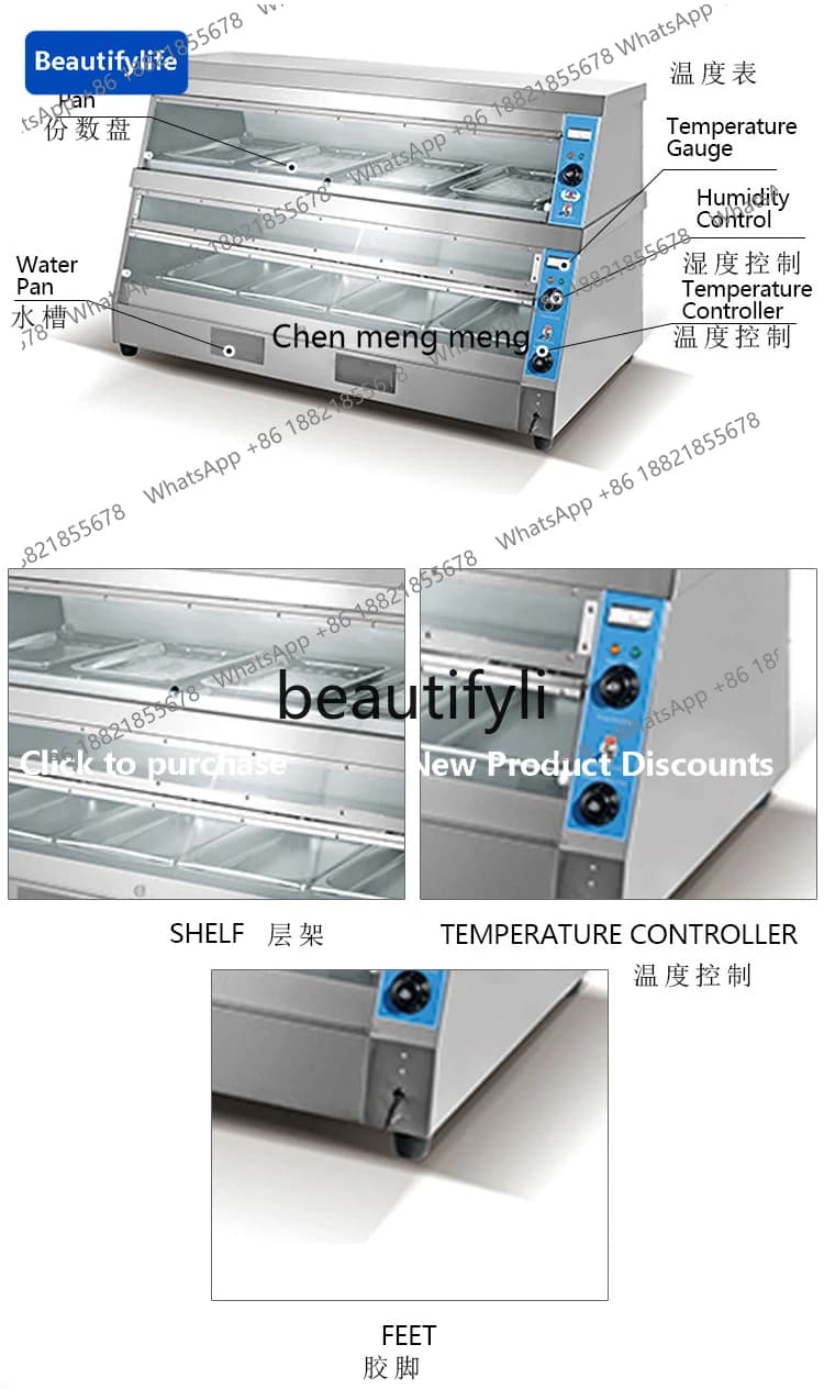 X C45 Double-layer electric insulation cabinet, cooked food, display cabinet, buffet, desktop cabinet