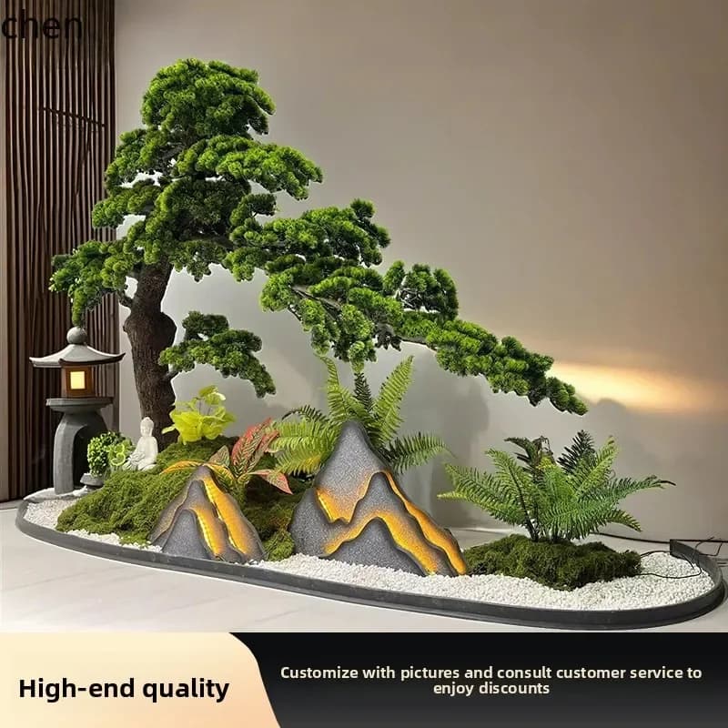DSAArtificial Welcoming Pine Green Plant Landscaping Indoor Large Fake Tree Hotel Window Display Under Stairs