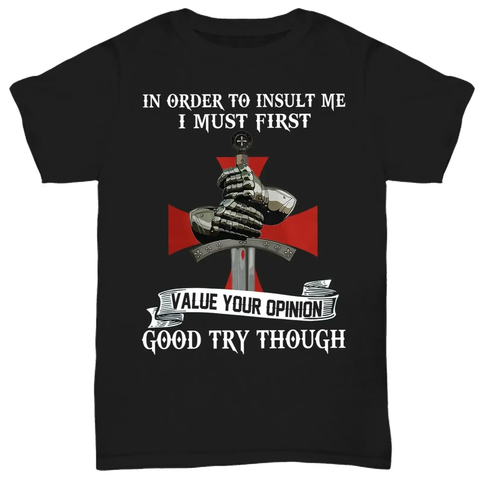 Warrior of God Crusader Cross Medal Christian Knight Templar T-Shirt. Summer Cotton O-Neck Short Sleeve Mens T Shirt New S-3XL